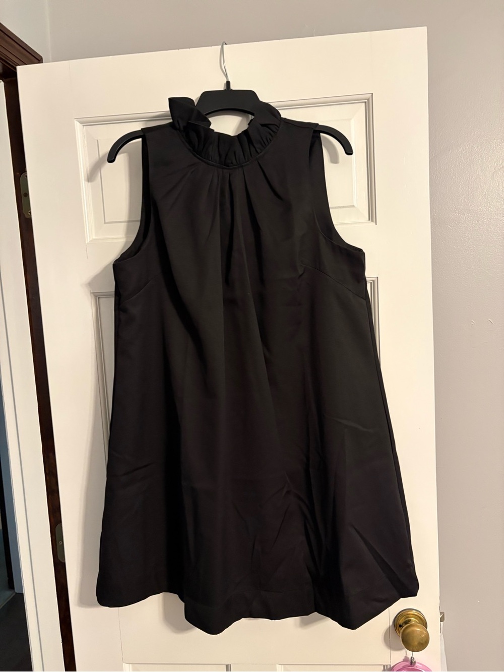 Umgee Black Sleeveless Ruffle-Neck Mini Dress